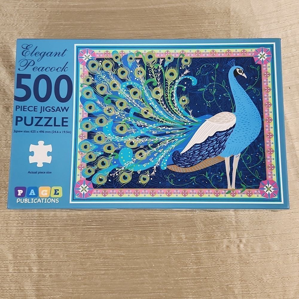 Elegant Peacock 500 Piece Jigsaw Puzzle